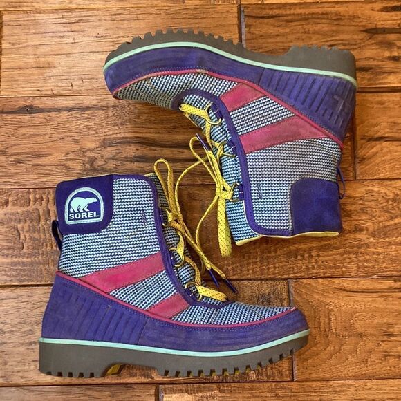 SOREL Tivoli II Go Boots Colorful Suede Snow Boots Women's Size 6 - Picture 1 of 11